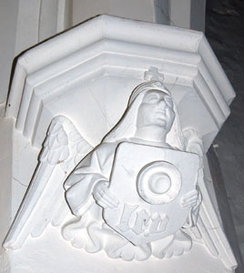 angel capital on south west pier of chancel February 2008